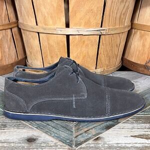 Vito Rossi 2-Eye Brown Suede Minimalist Cap Toe Derby Oxfords Mens Size 11